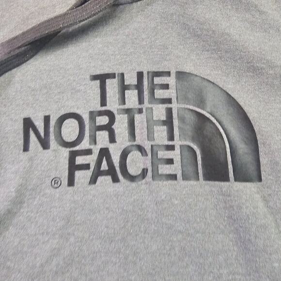 The North Face Mens Gray Pullover Hoodie Sweatshirt Size M Logo Fleece Cotton - Picture 3 of 14
